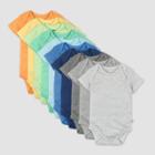 Honest Baby Boys' 10pk Organic Cotton Rainbow Short Sleeve Bodysuit