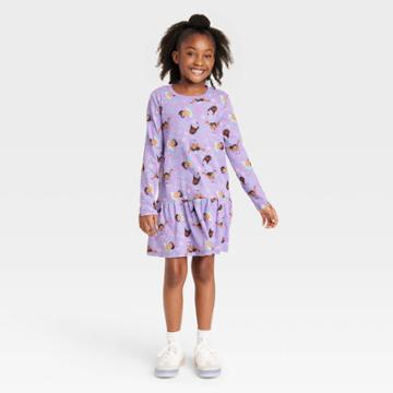 Girls' Encanto Long Sleeve Dress - Purple