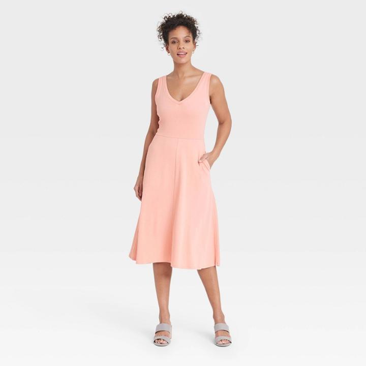 Women's Sleeveless Rib Knit Ballet Dress - A New Day