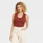 Women's Slim Fit Tank Top - A New Day Dark Brown