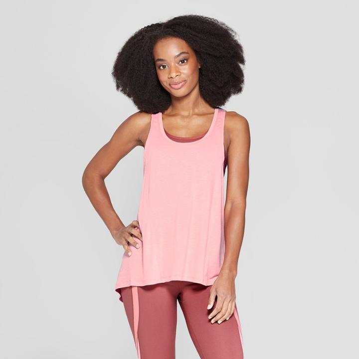 Women's 2-in-1 Tank Top - C9 Champion Coral/brick Red S, Pink/brick Red Bra