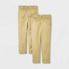 Boys' 2pk Skinny Fit Uniform Pants - Cat & Jack Khaki