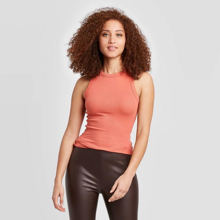 Women's Regular Fit Crewneck Tank Top - A New Day Red