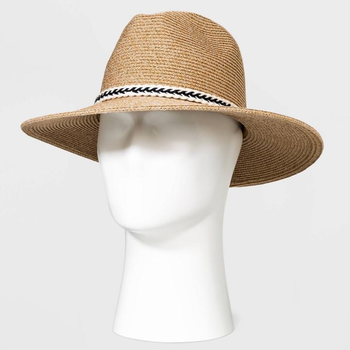 Staw Hat With White Rope - Goodfellow & Co Tan