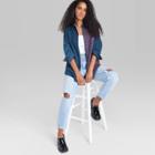Women's Long Sleeve Hi-low Oversized Flannel Shirt - Wild Fable Purple Spliced Plaid