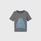 Toddler Boys' Shark Graphic Short Sleeve Rash Guard - Cat & Jack Gray
