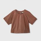 Women's Plus Size Short Sleeve Scoop Neck Faux Leather T-shirt- Prologue Brown 1x, Women's,