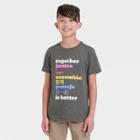 Boys' 'together Is Better' Graphic Short Sleeve T-shirt - Cat & Jack Charcoal Gray
