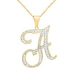 Target Diamond Accent A Initial Pendant Gold Plated (ij-i2-i3), Girl's, A