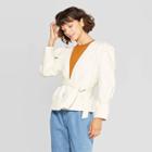 Women's Puff Long Sleeve Open Front Jacket - Who What Wear Cream (ivory)