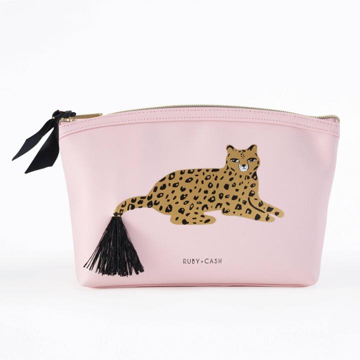 Ruby+cash Dome Makeup Pouch - Cheetah Print