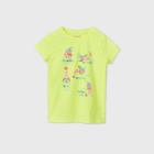 Petitegirls' Short Sleeve Swimming Shrimp Graphic T-shirt - Cat & Jack Neon Yellow Xs, Pink/yellow