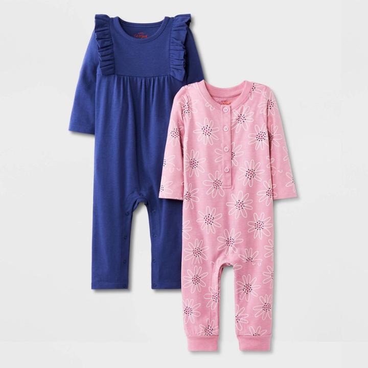 Baby Girls' 2pk Ruffle Romper Set - Cat & Jack Pink