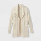 Girls' Long Open Cable Cardigan - Cat & Jack Cream