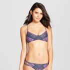 Women's Lace-up Back Bikini Top - Xhilaration Blue Bandana Print