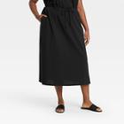 Women's Plus Size Midi Skirt - Who What Wear Black