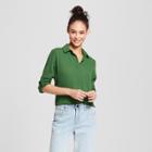 Women's Long Sleeve Convertible Sleeve Blouse - Mossimo Green