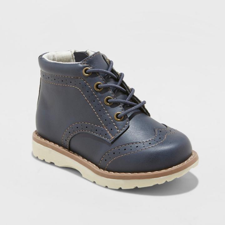 Toddler Boys' Prentice Wingtip Fashion Boots - Cat & Jack Navy (blue)