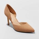 Women's Lacey Wide Width D'orsay Heel Pumps - A New Day Tan
