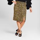 Women's Plus Size Print Mix Pencil Skirt - Who What Wear Yellow Cheetah