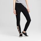 Women's Leggings With Lattice Cut-out - Mossimo Supply Co. Black