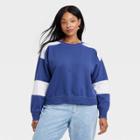 Women's Plus Size Fleece Sweatshirt - Universal Thread Blue
