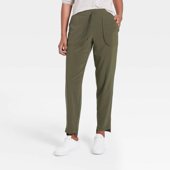 Women's Stretch Woven Pants - All In Motion Olive Green