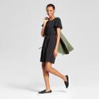 Women's Ponte Scallop Sleeve Dress - A New Day Black