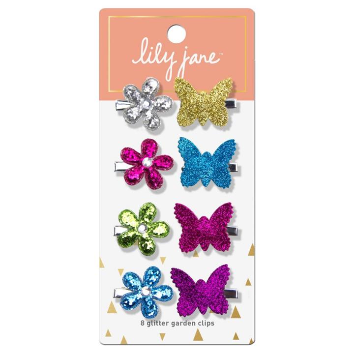 Lily Jane Glitter Garden Clips - 8ct,