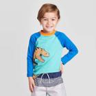 Toddler Boys' Dino Long Sleeve Rash Guard - Cat & Jack Blue 3t, Toddler Boy's
