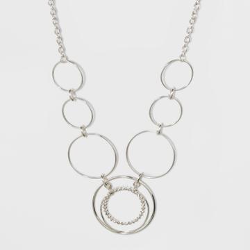 Eight Thin Wire Circles Short Necklace - A New Day Silver,