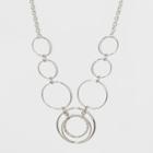 Eight Thin Wire Circles Short Necklace - A New Day Silver,