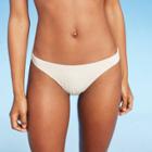 Women's Ribbed High Leg Extra Cheeky Bikini Bottom - Shade & Shore Cream Floral