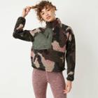 Women's Camo Print 1/2 Zip Sherpa Jacket - Joylab Green