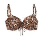 Women's Lightly Lined Tie Front Bikini Top - Shade & Shore Animal Print 32a,