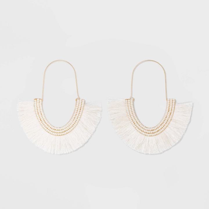 Sugarfix By Baublebar Festive Fringe Earrings - Ivory, Women's
