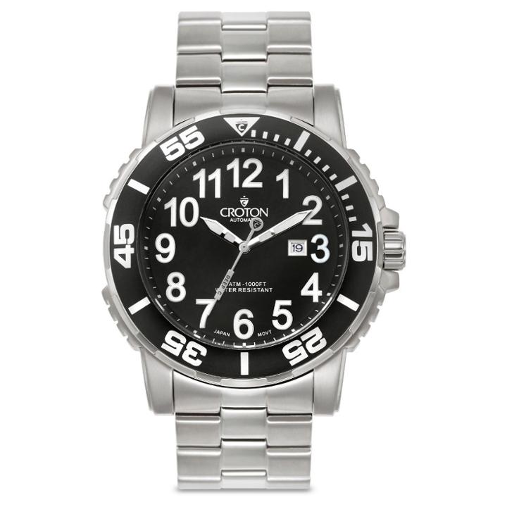 Casio Croton Men's Stainless Steel Wristwatch - Black/silver