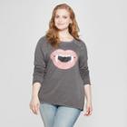 Women's Plus Size Fangs Graphic Sweatshirt - Grayson Threads (juniors') Charcoal