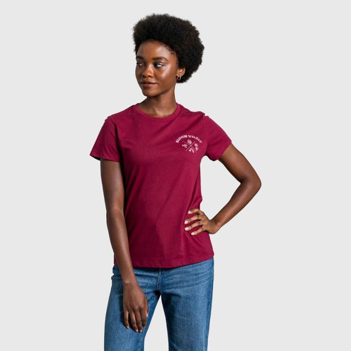 United By Blue Women's Organic Bloom Wildly Graphic T-shirt - Rhododendron