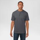 Dickies Men's Big & Tall Cotton Heavyweight Short Sleeve Pocket Henley Shirt- Charcoal (grey)