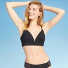 Women's Lightly Lined V-wire Ribbed Bikini Top - Shade & Shore Black