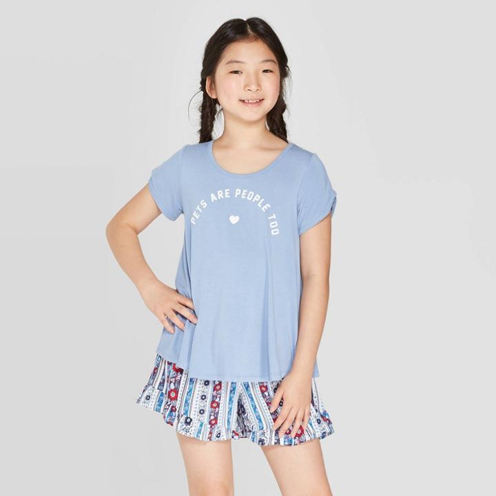 Girls' Short Sleeve T-shirt - Art Class Blue