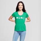 Women's St. Patrick's Day Clover Printed Short Sleeve V-neck Graphic T-shirt - Grayson Threads (juniors') - Green