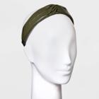 Knotted Faux Leather Headband - A New Day Olive Green