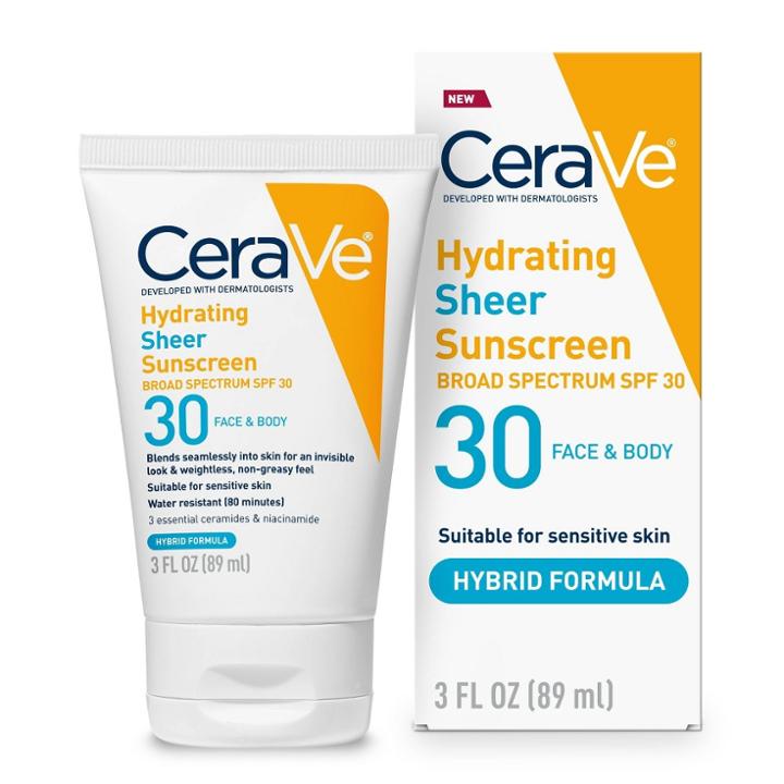 Cerave Hydrating Sheer Face And Body Sunscreen - Spf