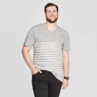 Men's Tall Striped Standard Fit Short Sleeve T-shirt - Goodfellow & Co Gray