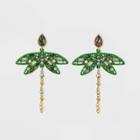 Sugarfix By Baublebar Crystal Dragonfly Drop Earrings - Green