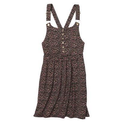 Xhilaration Junior's Printed Challis Jumper - Black Floral