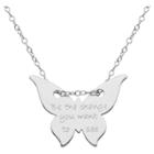 Prime Art & Jewel Sterling Silver Plated 'be The Change You Want To See' Butterfly Necklace,