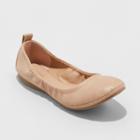 Women's Delaney Microsuede Round Toe Ballet Flats - Universal Thread Beige